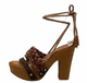 Bacio 61 Pandino Sandal, Women's High Heel Platform Wrap Ankle Sandal