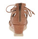 Back View: OTBT- Nomadic Sandal- Women's Platform Leather Gladiator Sandal with 2.5" Wedge Heel. Color Hickory.