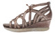 Inside View: OTBT- Nomadic Sandal- Women's Platform Leather Gladiator Sandal with 2.5" Wedge Heel- Light Pewter Color