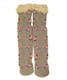 Berky Boo- Cocoa Knee Socks- Floral printed knee socks with lace trim- Grey heather