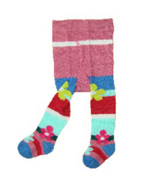 Berky Boo Bella Tights- Purple tights with multi stripe bottom