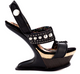 Women's Shoes, Irregular Choice Enchantment, Heel- less platform, black leather with metal studs