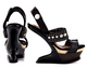 Women's Shoes, Irregular Choice Enchantment, Heel- less platform, black leather with metal studs