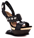 Women's Shoes, Irregular Choice Enchantment, Heel- less platform, black leather with metal studs