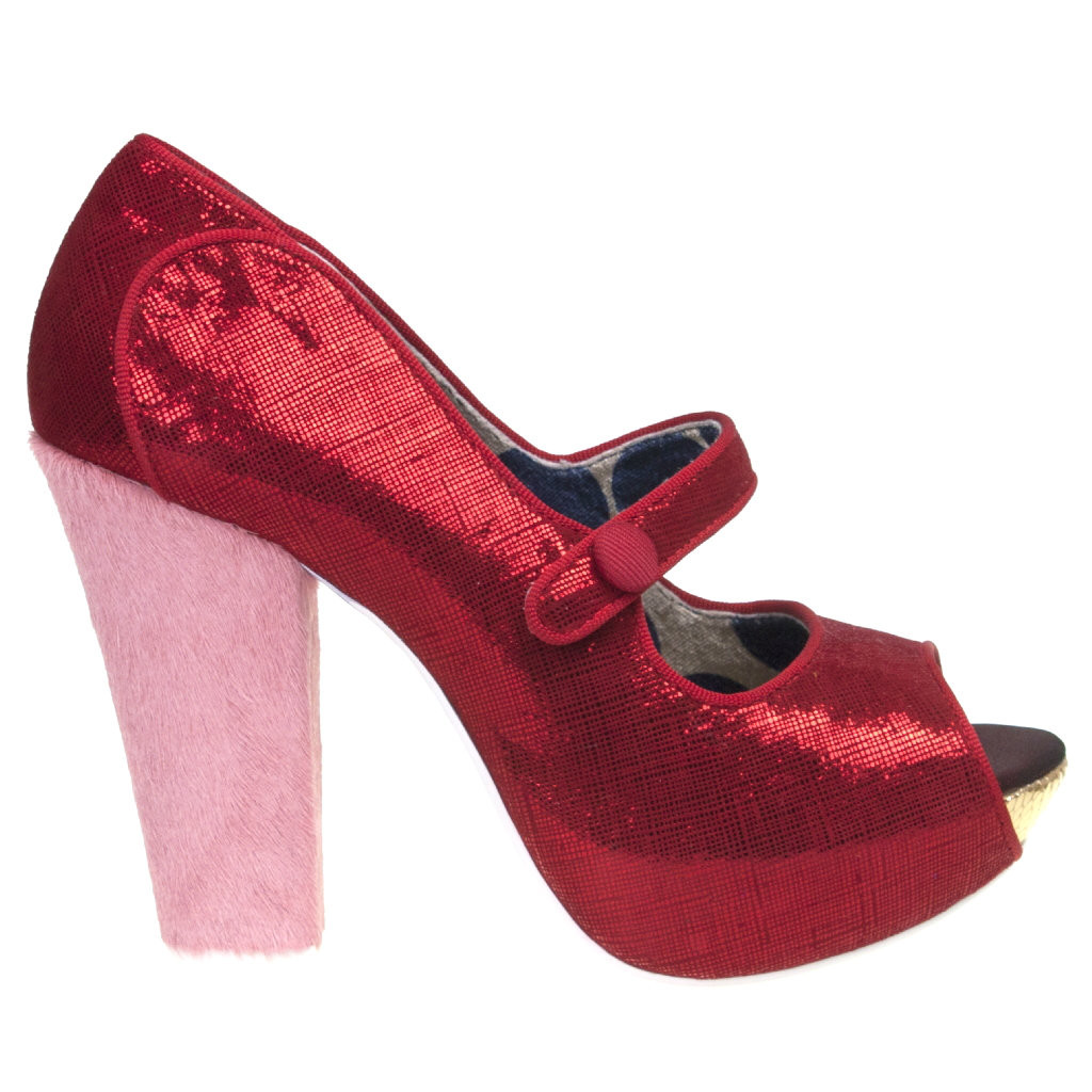 red suede mary jane shoes