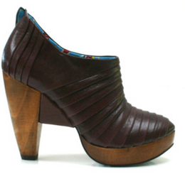 Women's Shoes, Irregular Choice Zubes, Leather platform bootie with pleated leather, Brown
