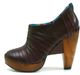 Women's Shoes, Irregular Choice Zubes, Leather platform bootie with pleated leather, Brown