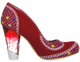 Women's Shoes, Irregular Choice Summer Bucket, High Heel Embroidered pump with lucite heel, Red