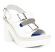Women's Shoes, Jeffrey Campbell Botta, Seventies Platform double strap sandal, White leather