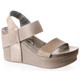 Women's Shoes, OTBT Bushnell, Open toe Wedge with elastic strap, New Bronze (Beige)