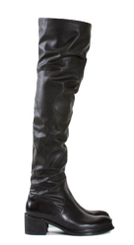 Side View: Women's Shoes, Boots, Jeffrey Campbell Sergeant, Over the knee boot, Black, chunky heel
