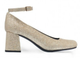 Side View:  Women's Shoes, Heels, Jeffrey Campbell Sweet Jane, Glitter Mary Janes, Block heel rounded toe, Gold Silver