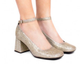 Body View: Women's Shoes, Heels, Jeffrey Campbell Sweet Jane, Glitter Mary Janes, Block heel rounded toe, Gold Silver