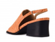 Back view: Women's Shoes, Jeffrey Campbell Loring, Block heel square toe slingback sandal, Orange croc leather