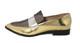 Outside View: Women's Shoes, Women's Loafer, Belanger by Jeffrey Campbell Shoes, Mix Metallic Loafer. Color Gold.