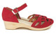 Women's Shoes, Jeffrey Campbell Anwen, Retro wooden wedge mary janes, Red perforated leather