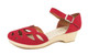 Women's Shoes, Jeffrey Campbell Anwen, Retro wooden wedge mary janes, Red perforated leather