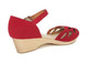 Women's Shoes, Jeffrey Campbell Anwen, Retro wooden wedge mary janes, Red perforated leather