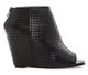Women's Shoes, Jeffrey Campbell Jovita, Perforated peep toe bootie, Black Leather
