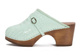 inside View: Women's Shoes, Jeffrey Campbell Kathryn, Wooden clog with crocodile leather, pale green