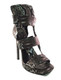 Quarter View: Women's Shoes, Women's Stiletto, Jeffrey Campbell Lahoya, High heel snakeskin sandal, black and silver, Size 7
