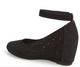 Women's Shoes, Jeffrey Campbell Cirque, Mary Jane Wedge Heel, Black perforated suede