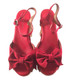 Women's Shoes, Jeffrey Campbell Bridge, Red Suede Clog Sandal, Oversized Bow and metal studs