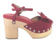Women's Shoes, Jeffrey Campbell Bridge, Red Suede Clog Sandal, Oversized Bow and metal studs