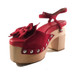 Women's Shoes, Jeffrey Campbell Bridge, Red Suede Clog Sandal, Oversized Bow and metal studs
