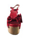 Women's Shoes, Jeffrey Campbell Bridge, Red Suede Clog Sandal, Oversized Bow and metal studs