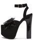 Women's Shoes, Jeffrey Campbell Jesina, Black suede platform sandal, peep toe with flower appliqu