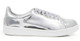 Side View: Women's Shoes, Jeffrey Campbell Player, Silver Mirror upper, White Laces, White Sole