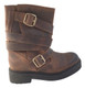 Women's Shoes, Jeffrey Campbell Burton, Motorcycle boot, Brown leather with multi wrap around straps, lug sole