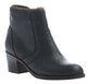 Women's Shoes, Nicole Kadin Ankle Bootie, Black Leather, Wooden Heel