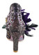 Women's shoes, Irregular choice McGillionaire, Purple oversize flower ankle boot. Metallic leather upper with reptile print. Metallic silver and purple. 3 3/4" heel.