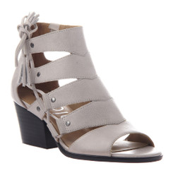 Women Shoes Online, Women's Shoes, Women's Sandals, Nicole Tatiana Sandal, Western Sandal with cutouts and fringe tassel, Beige-Gray Suede Upper.