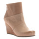 Side View. Women Shoes Online, Women's Shoes, Women's Boots. OTBT Dharma Bootie, Wedge Bootie, Pecan (Nude), Mix leathers, 3" stacked wedge.
