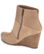 Front View. Women Shoes Online, Women's Shoes, Women's Boots. OTBT Dharma Bootie, Wedge Bootie, Pecan (Nude), Mix leathers, 3" stacked wedge.