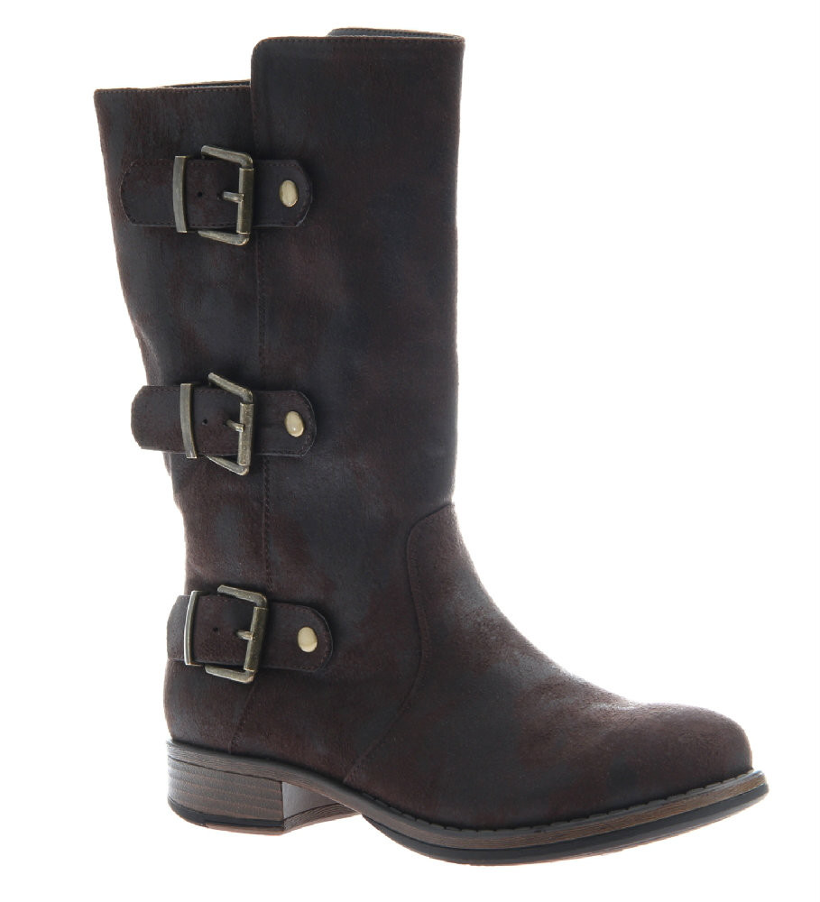 womens black buckle boots