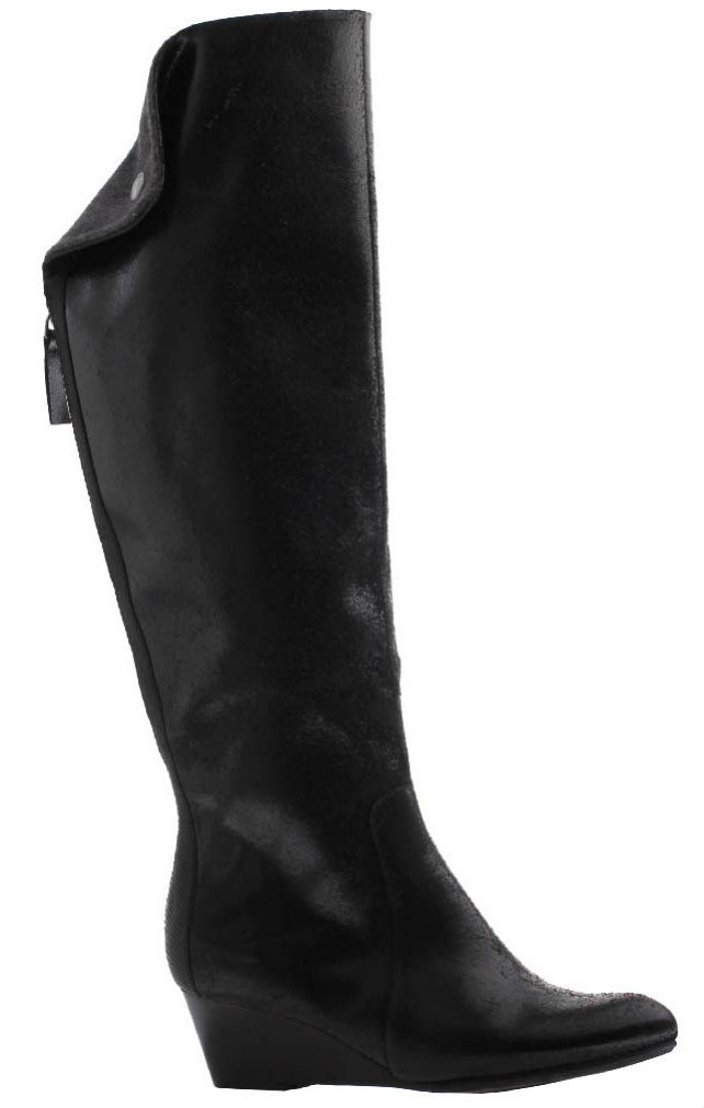 tall black wedge boots