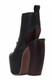 Back View: Women's Shoes, Women's Boot, Platform Bootie with curved wooden heel. Jeffrey Campbell Lana Boot. Black leather upper. 5" heel and 2.25" platform, Size 6