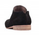 Back View: Women's Shoes, Women's Bootie, Low heeled suede bootie, black oiled suede, stacked wooden heel 3/4", inside zipper, size 11