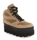 Quarter View: Women's Shoes, Women's Boots, Jeffrey Campbell Half Dome, Women's Platform Hiking Boot, Canvas and suede upper in Khaki, Black 3" platform lug sole. Sizes 6-10