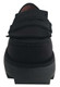 Front View: Women's Shoes, Women's Flatforms, Trumball by Jeffrey Campbell, Platform Loafers with Lug traction rubber sole, Neoprene upper, Color Black. Size 6