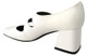 Quarter View: Women's Shoes, Women's Mary Janes, Jeffrey Campbell Bickle, Double Strap Mary Janes, Block 2.5" heel, Color White. Size 6