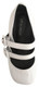 Top View: Women's Shoes, Women's Mary Janes, Jeffrey Campbell Bickle, Double Strap Mary Janes, Block 2.5" heel, Color White. Size 6