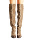 Front View: Women's Shoes, Women's Over the Knee Boot, Suede upper, Jeffrey Campbell Raylan, 3.25" heel, Color Taupe, Size 7