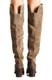 Back View: Women's Shoes, Women's Over the Knee Boot, Suede upper, Jeffrey Campbell Raylan, 3.25" heel, Color Taupe, Size 7