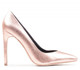 Side View: Women's Shoes, Women's Stiletto Pump, Jeffrey Campbell Plaza, Metallic Leather upper, 4.25" Heel, Color rose gold, Size 6