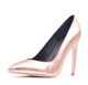 Quarter View: Women's Shoes, Women's Stiletto Pump, Jeffrey Campbell Plaza, Metallic Leather upper, 4.25" Heel, Color rose gold, Size 6